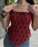 Red Desi Baddie Kurti