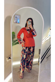 Orange Flower Farshi Salwar Set