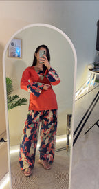 Orange Flower Farshi Salwar Set