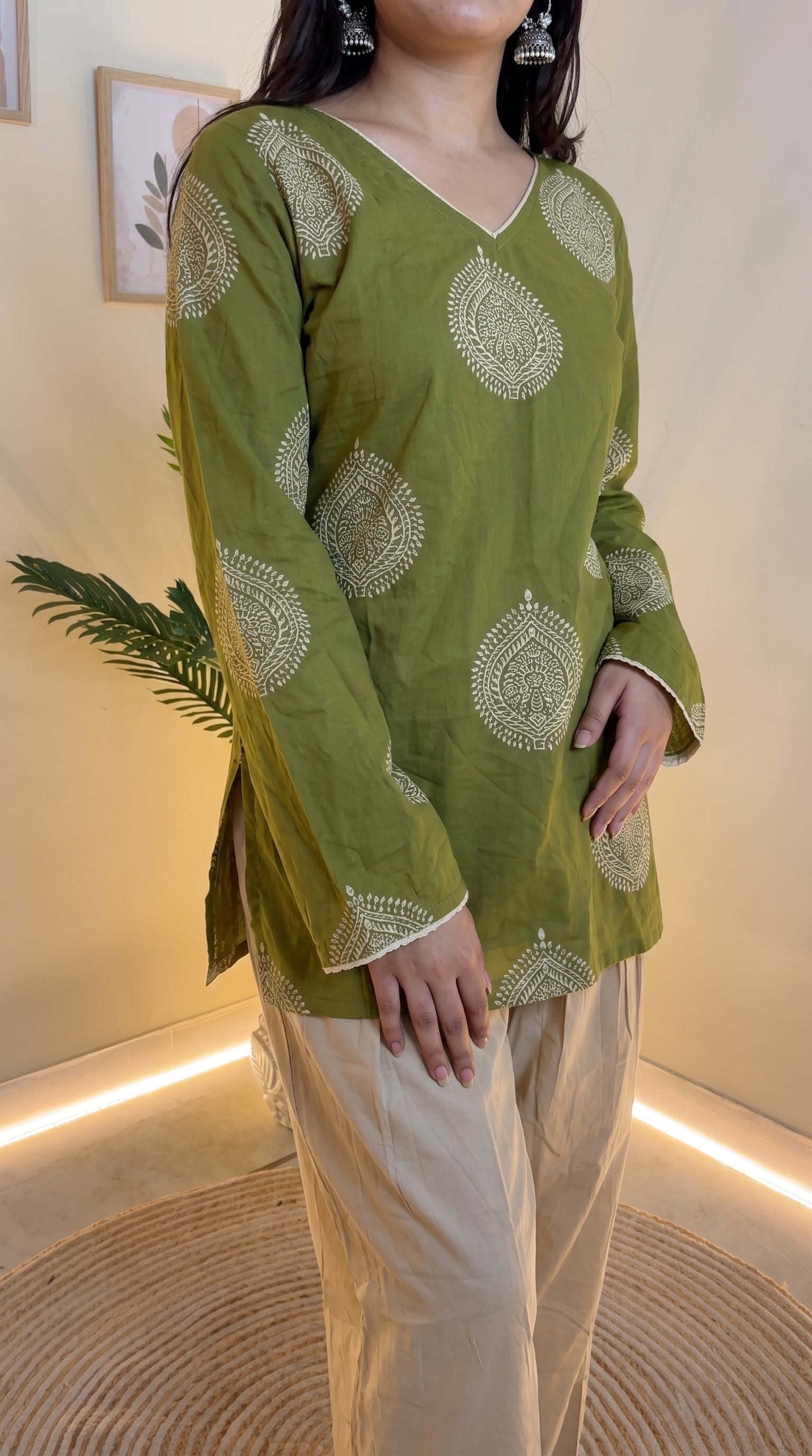 Olive Paisley Farshi Salwar Set