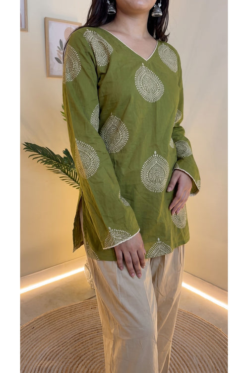 Olive Paisley Farshi Salwar Set