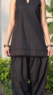 Midnight Black Solid Farshi Set
