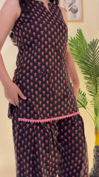 Pink Flower Farshi Salwar Set