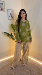 Olive Paisley Farshi Salwar Set