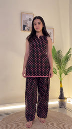 Pink Flower Farshi Salwar Set