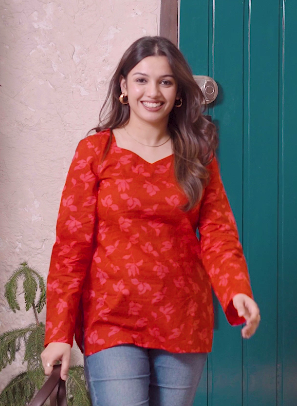 Flame Petal Diamond-Back Kurti