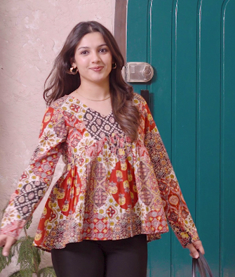 Rangrez Patchwork Kurti Peplum Top