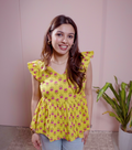 Mustard Petal Flare Top