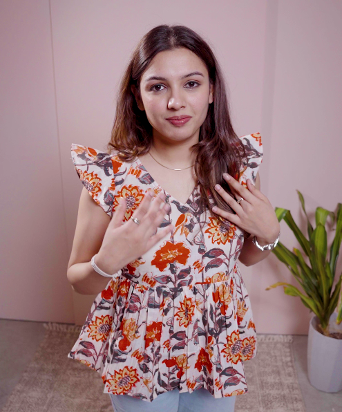 Marigold Mist Flares Top