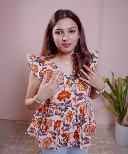 Marigold Mist Flares Top
