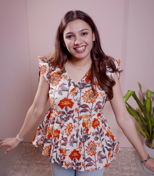 Marigold Mist Flares Top