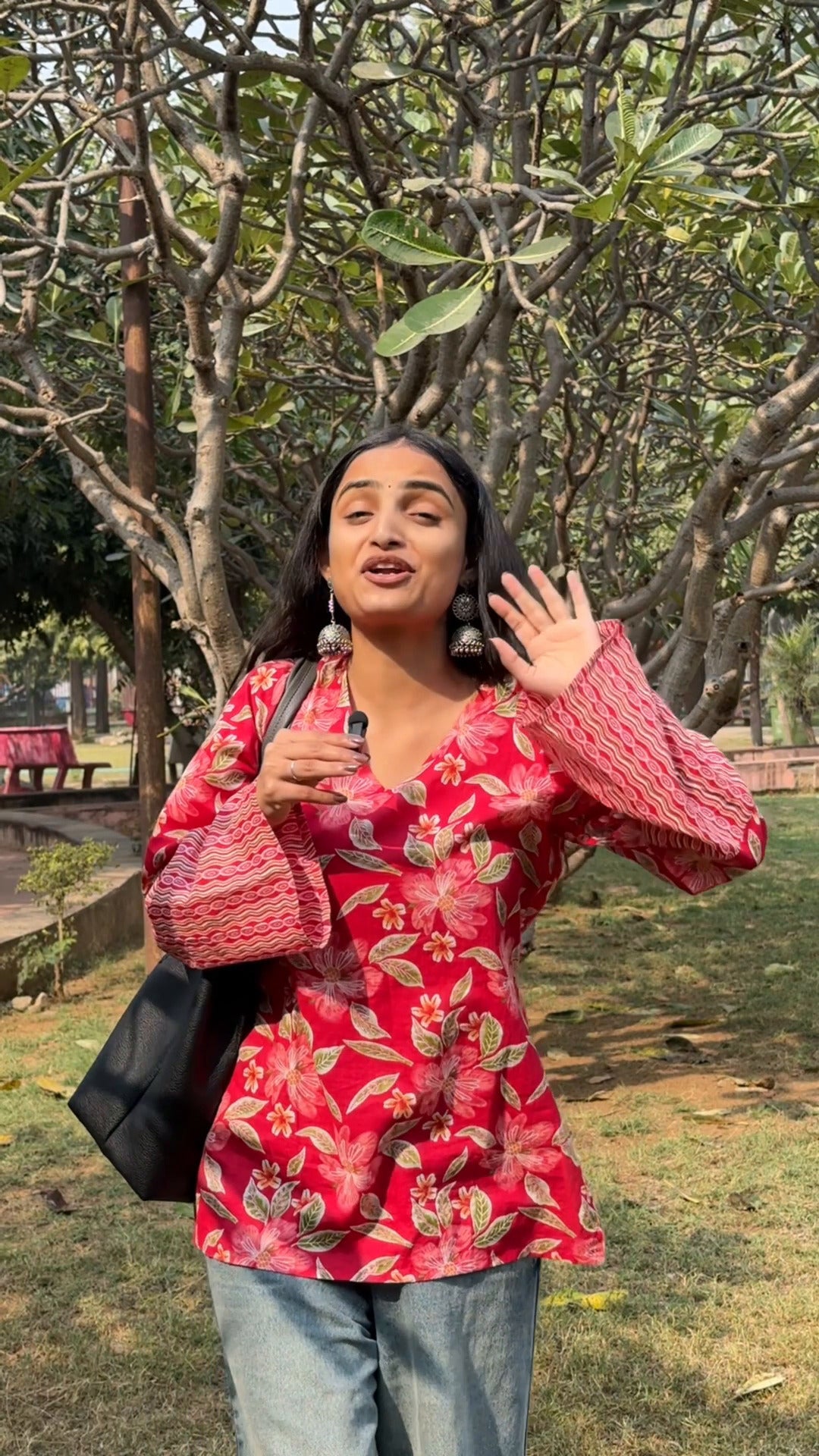 Rani Gulab Bell Sleeve Kurti