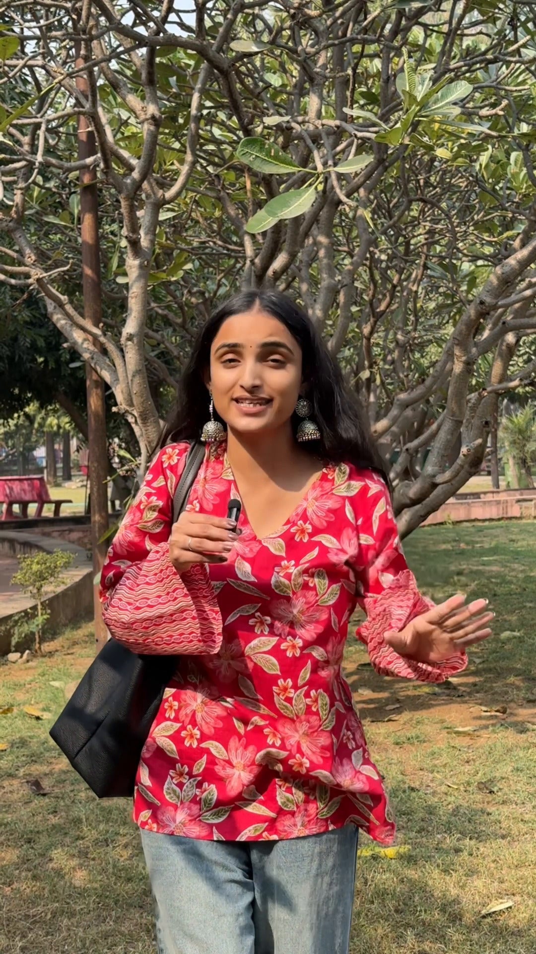 Rani Gulab Bell Sleeve Kurti