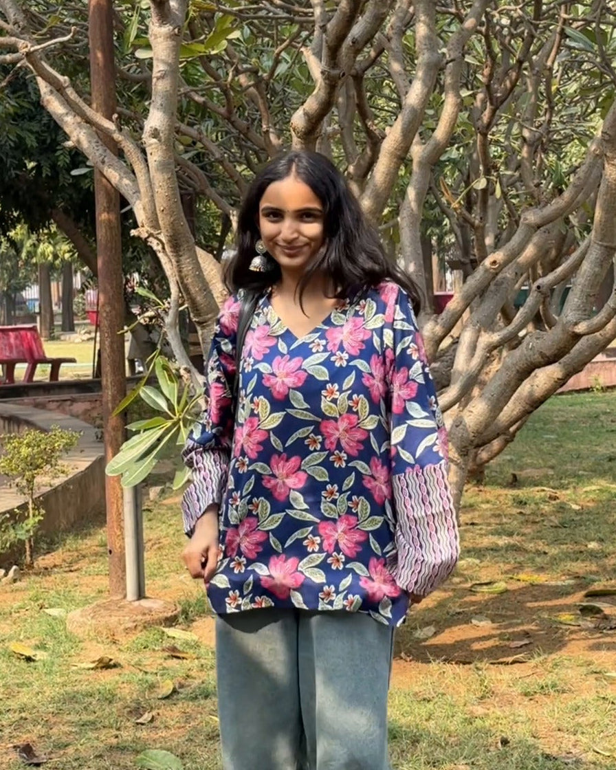 Midnight Gulbahar Bell Sleeve Kurti