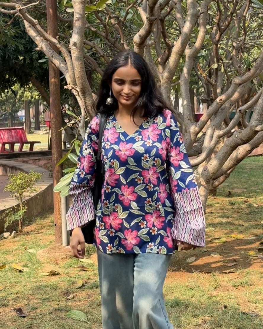 Midnight Gulbahar Bell Sleeve Kurti