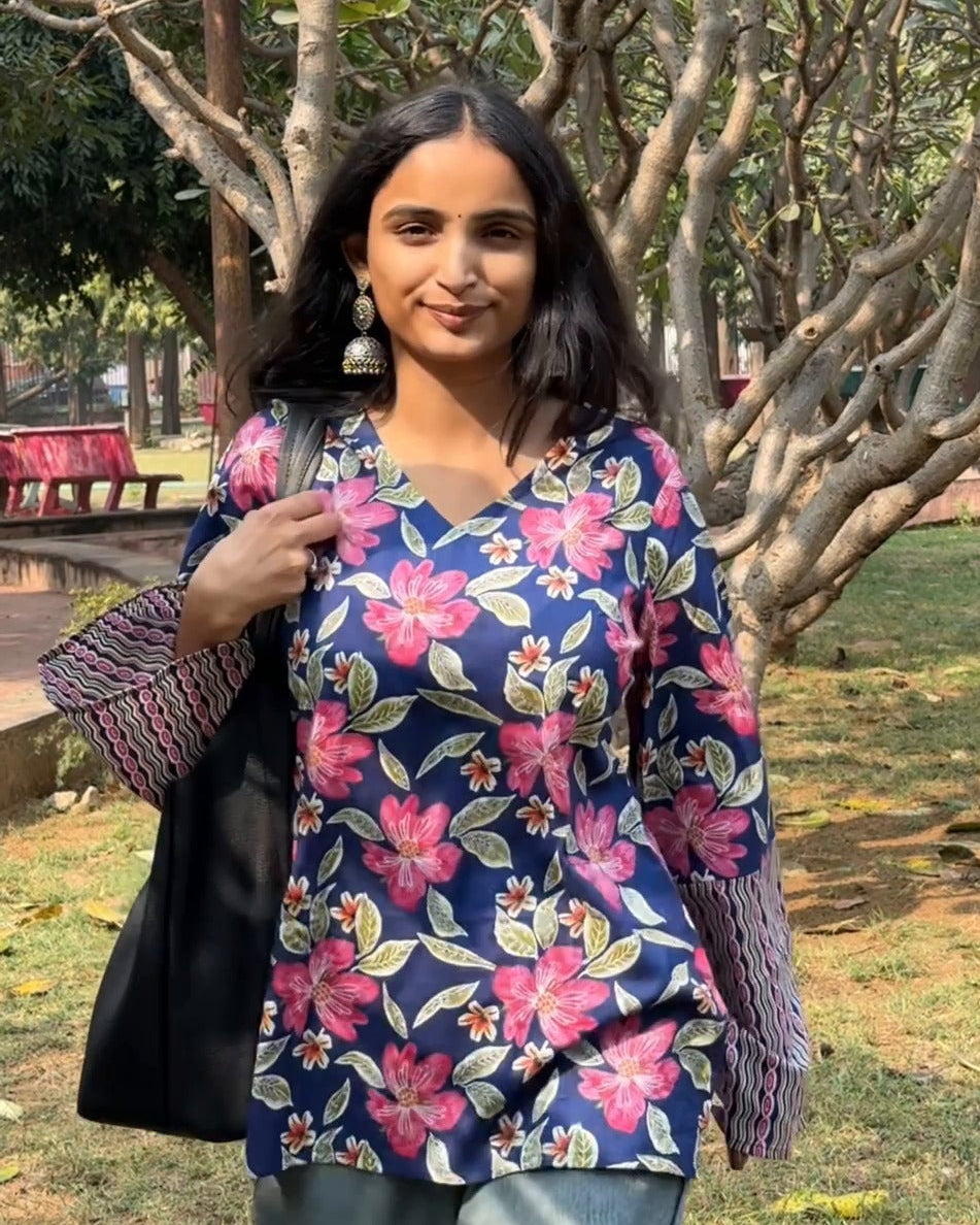 Midnight Gulbahar Bell Sleeve Kurti