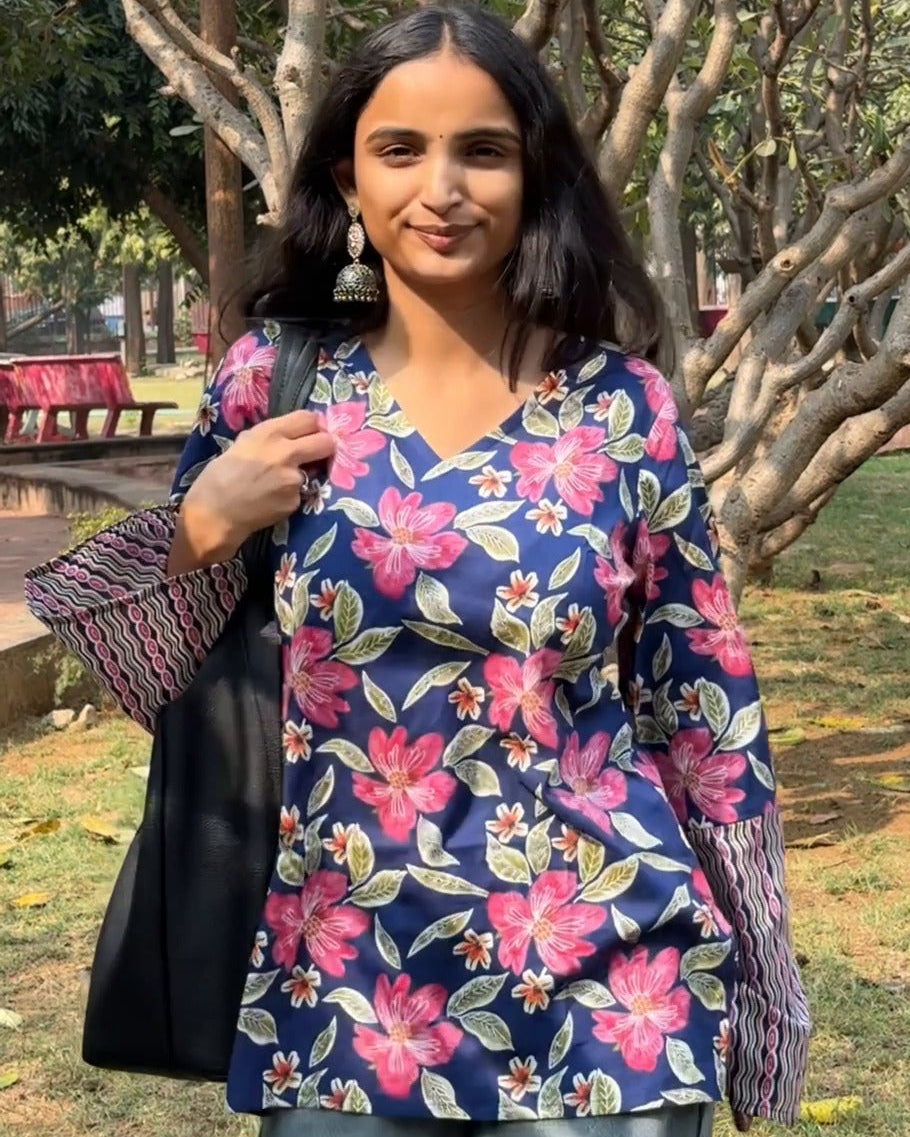 Midnight Gulbahar Bell Sleeve Kurti