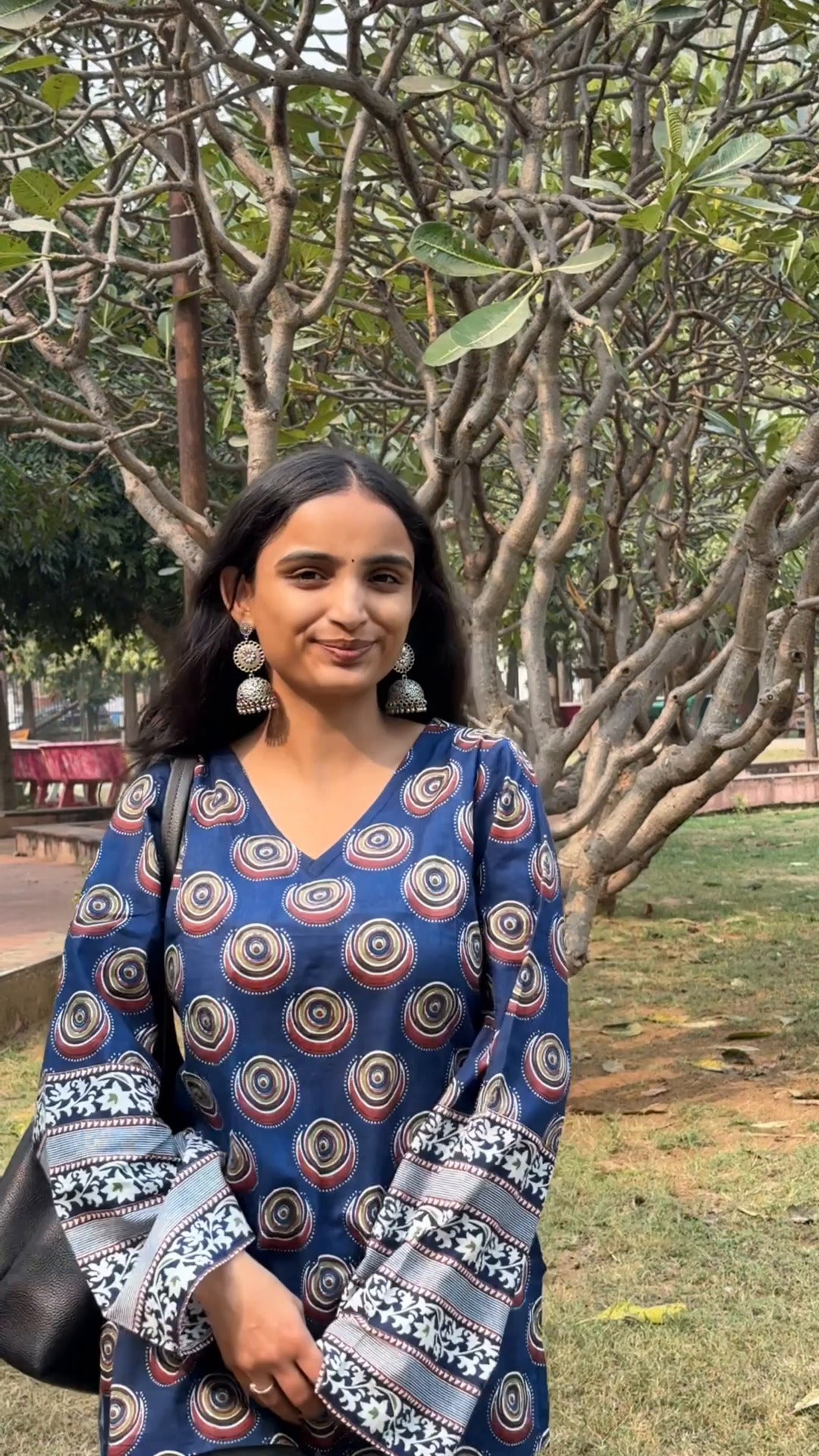 Indigo Chakra Bell Sleeve Kurti