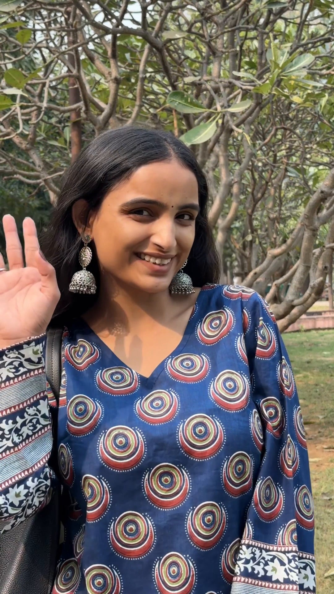 Indigo Chakra Bell Sleeve Kurti