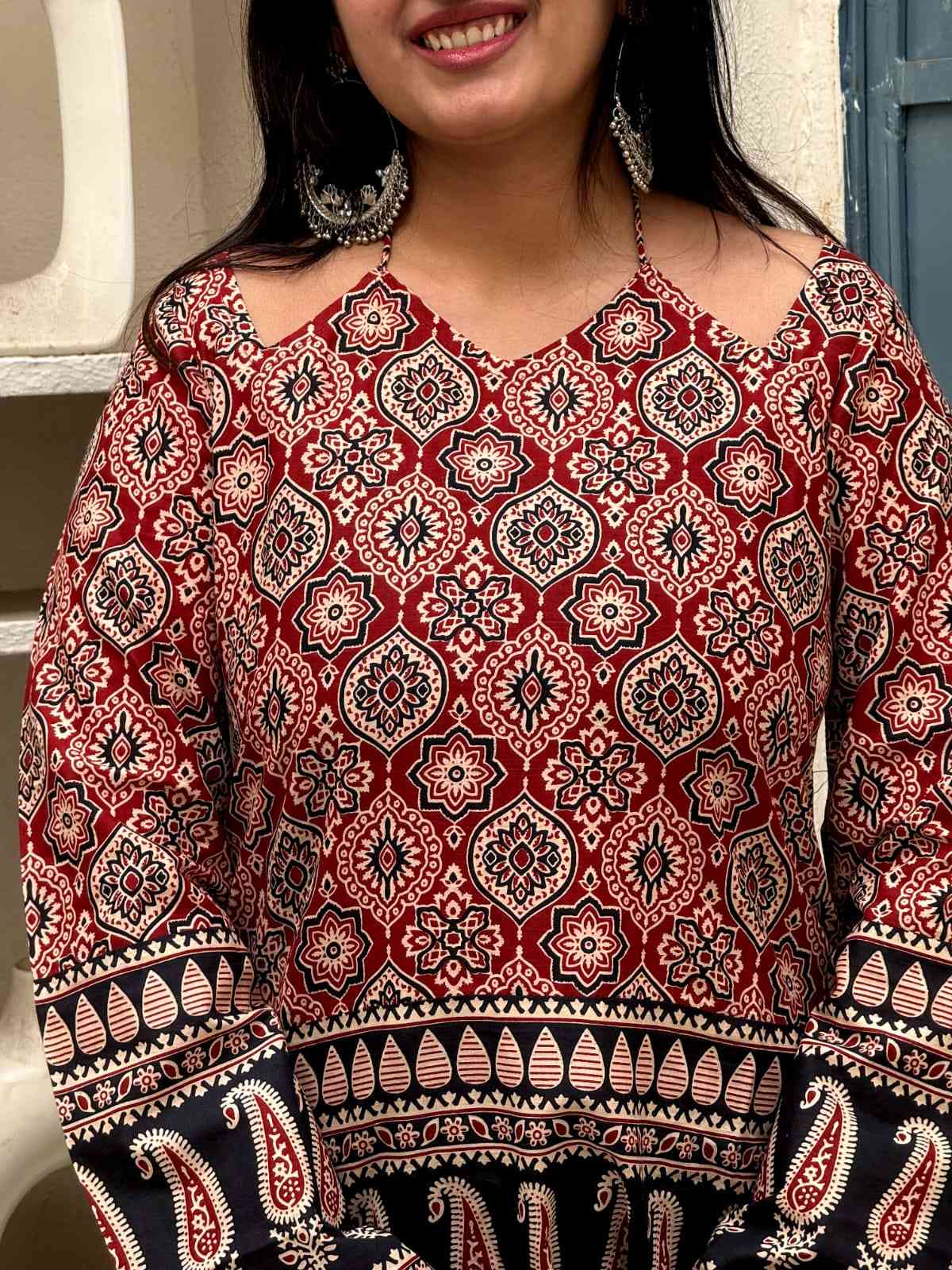 Ajrakh Border Designer kurti