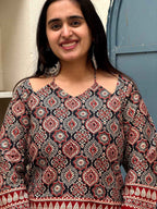 Ajrakh Rust Border Designer Top