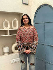 Ajrakh Border Designer kurti