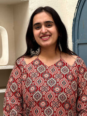 Ajrakh Border Designer kurti