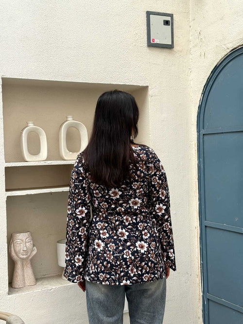 Midnight Bloom Floral Designer Kurti