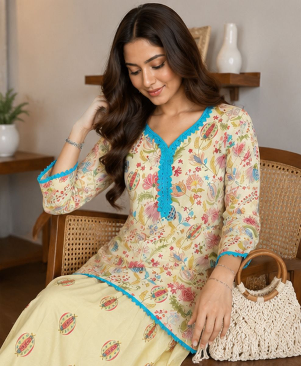 Pastel Garden Printed Farshi Salwar Set