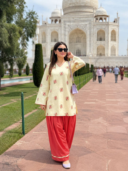 Ivory pastel Farshi Salwar Set
