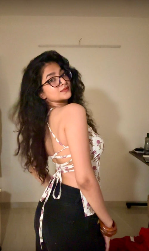 Mauve Flora Baddie Kurti