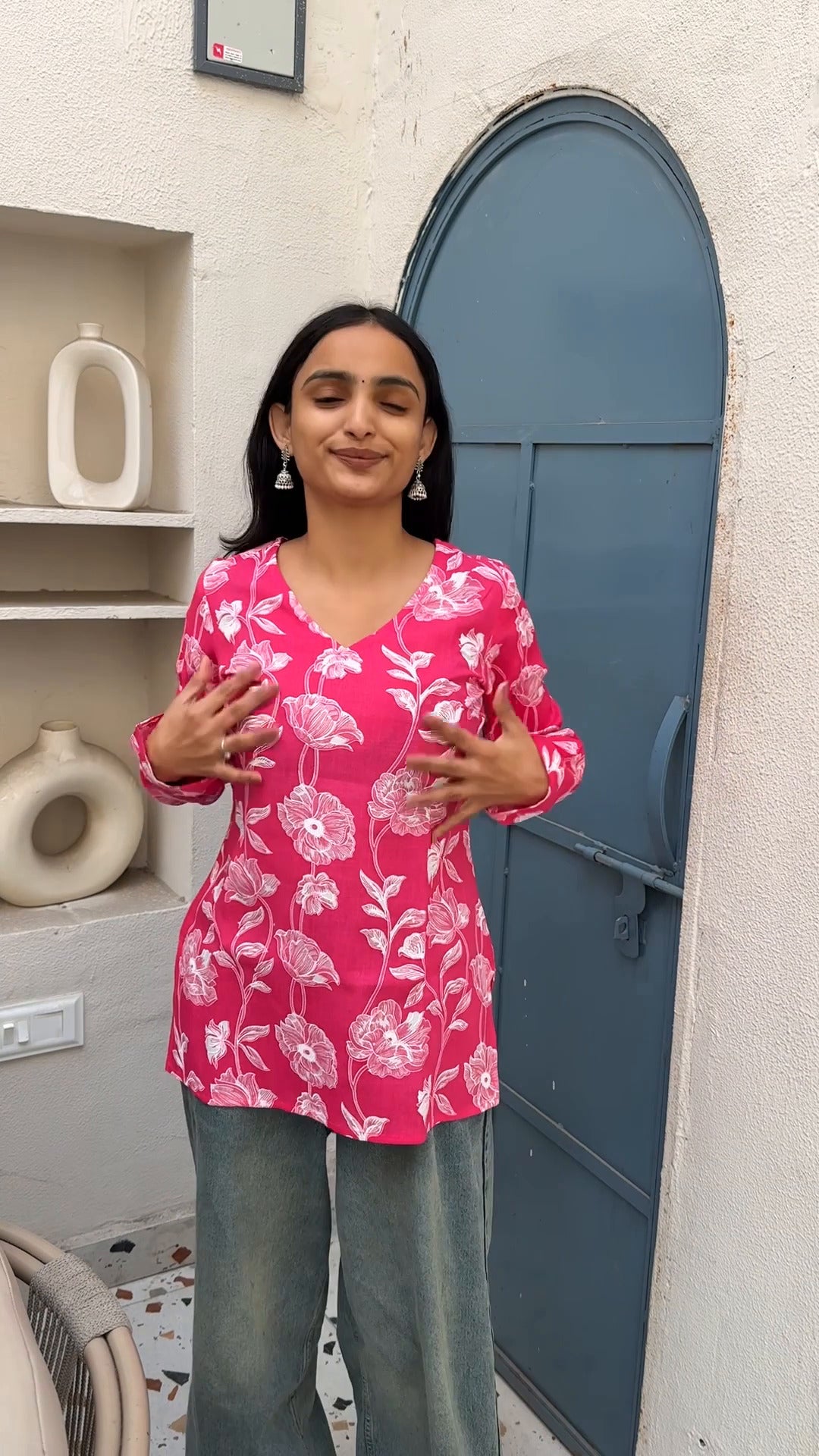 Blush Bloom Bell Sleeve Kurti