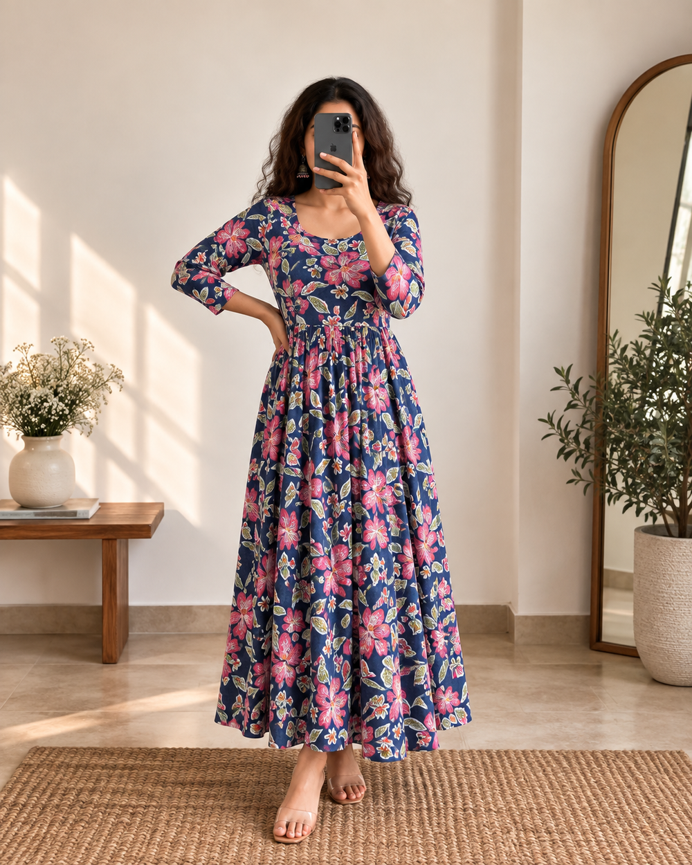 Midnight Gulab Garden Dress
