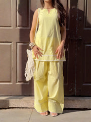 Butter Yellow Farshi Salwar Suit