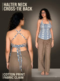 Indigo Stripes Baddie Kurti