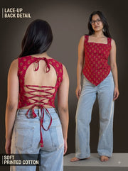 Crimson Buti Desi Baddie Kurti