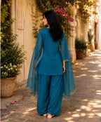 Regal Blue Farshi Salwar Set with Dupatta
