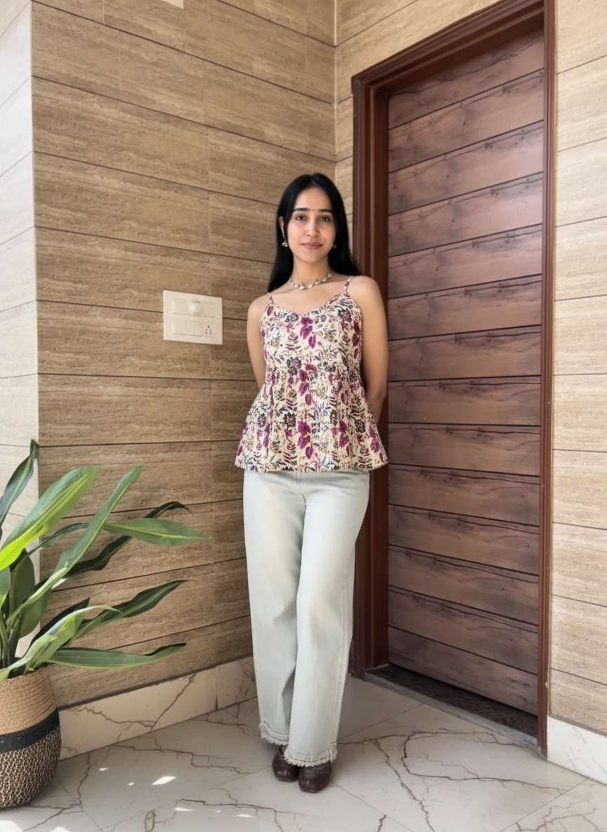 Ivory Garden Peplum Top