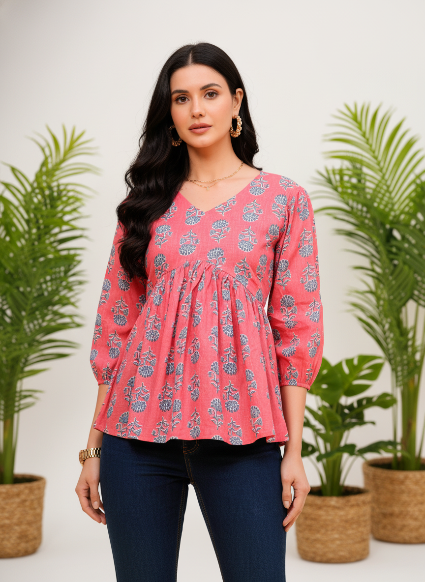 Blush Bloom Peplum Top