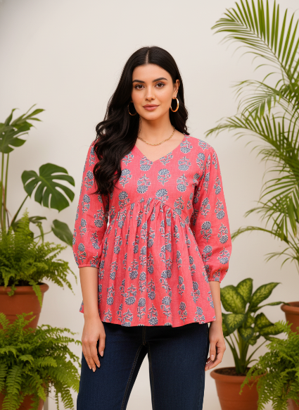 Blush Bloom Peplum Top