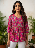 Sunflower Angrakha Peplum Top