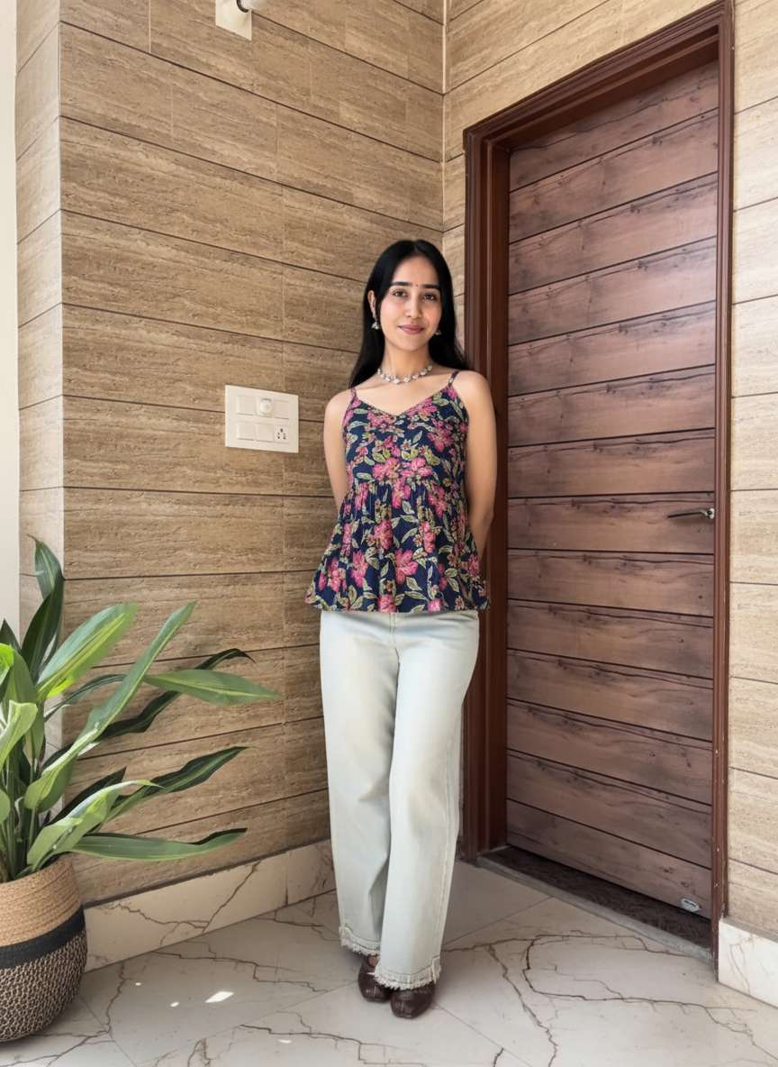 Midnight Garden Peplum Top