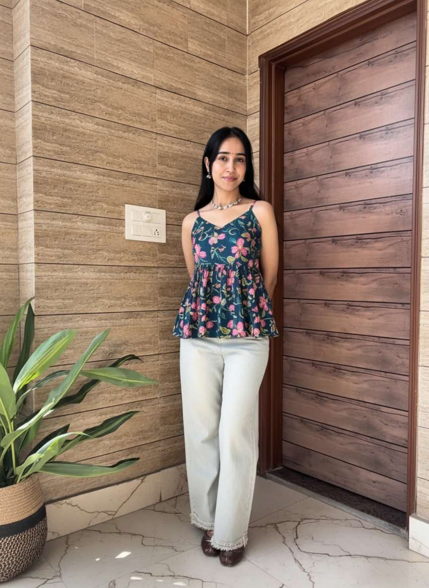 Midnight Garden Peplum Top