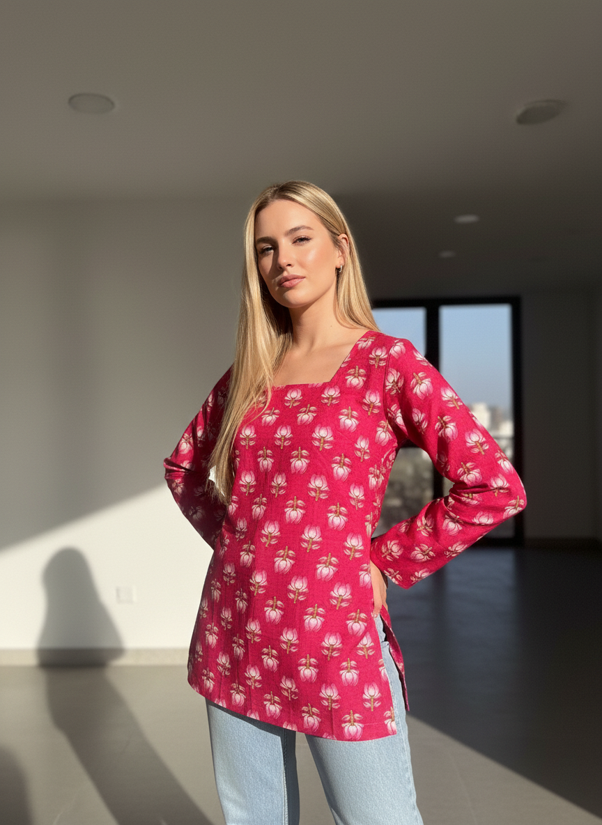 Rose Bloom  Short Kurti