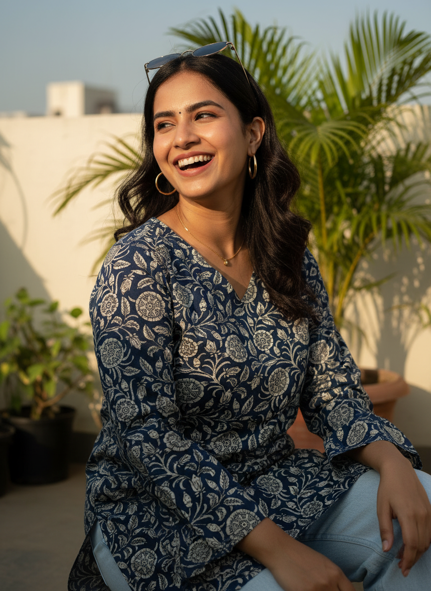 Indigo Vine  Short Kurti