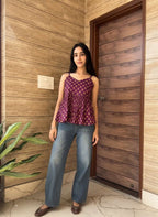 Plum Blossom Strap Top