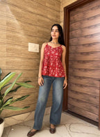 Ruby Floral Strap Top