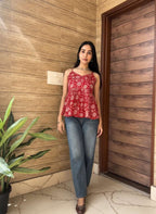Ruby Floral Strap Top
