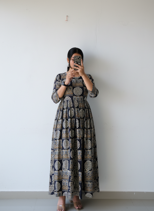 Bagru Geo Bloom Dress