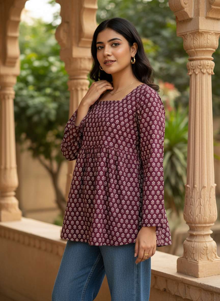 Plum Petal Peplum Kurti